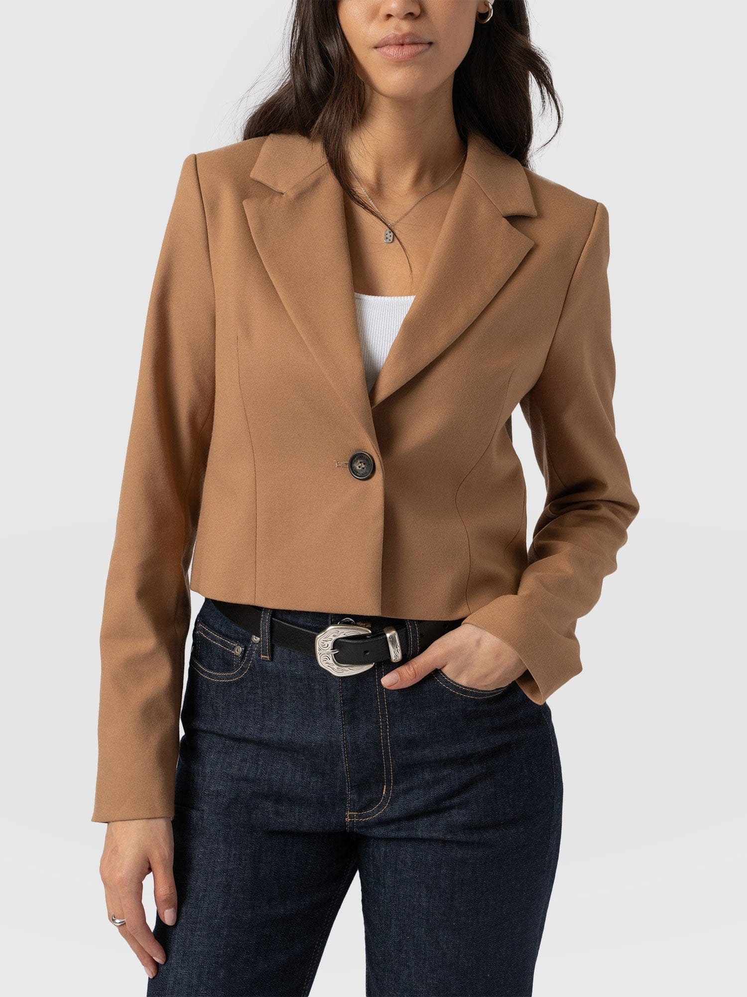Astrid Crop Blazer - Camel
