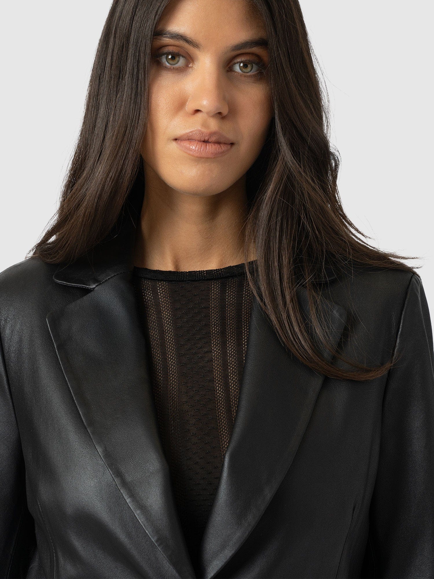 Axel Single Breasted Blazer - Black Leather