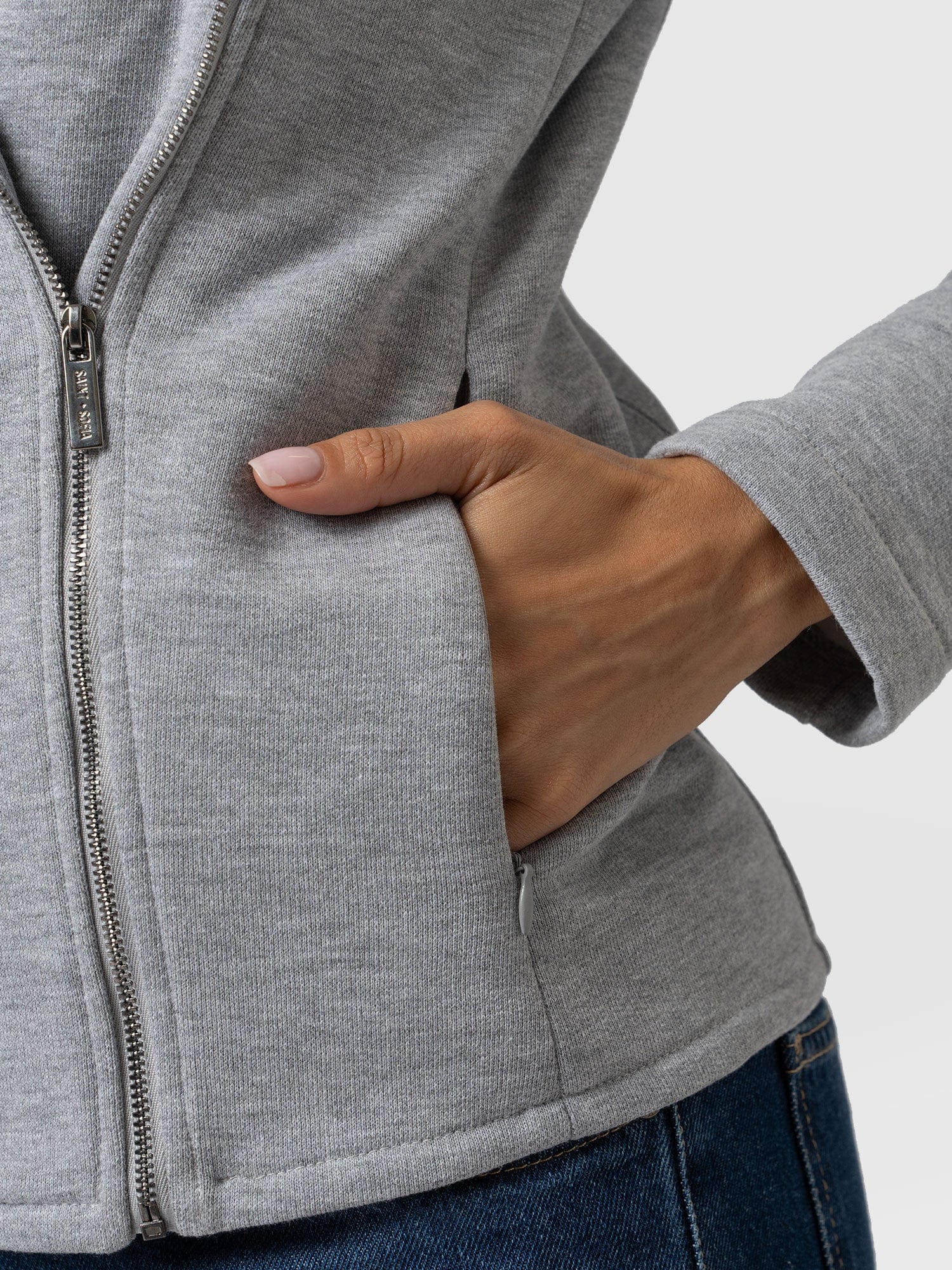 Cotton Biker Jacket - Grey