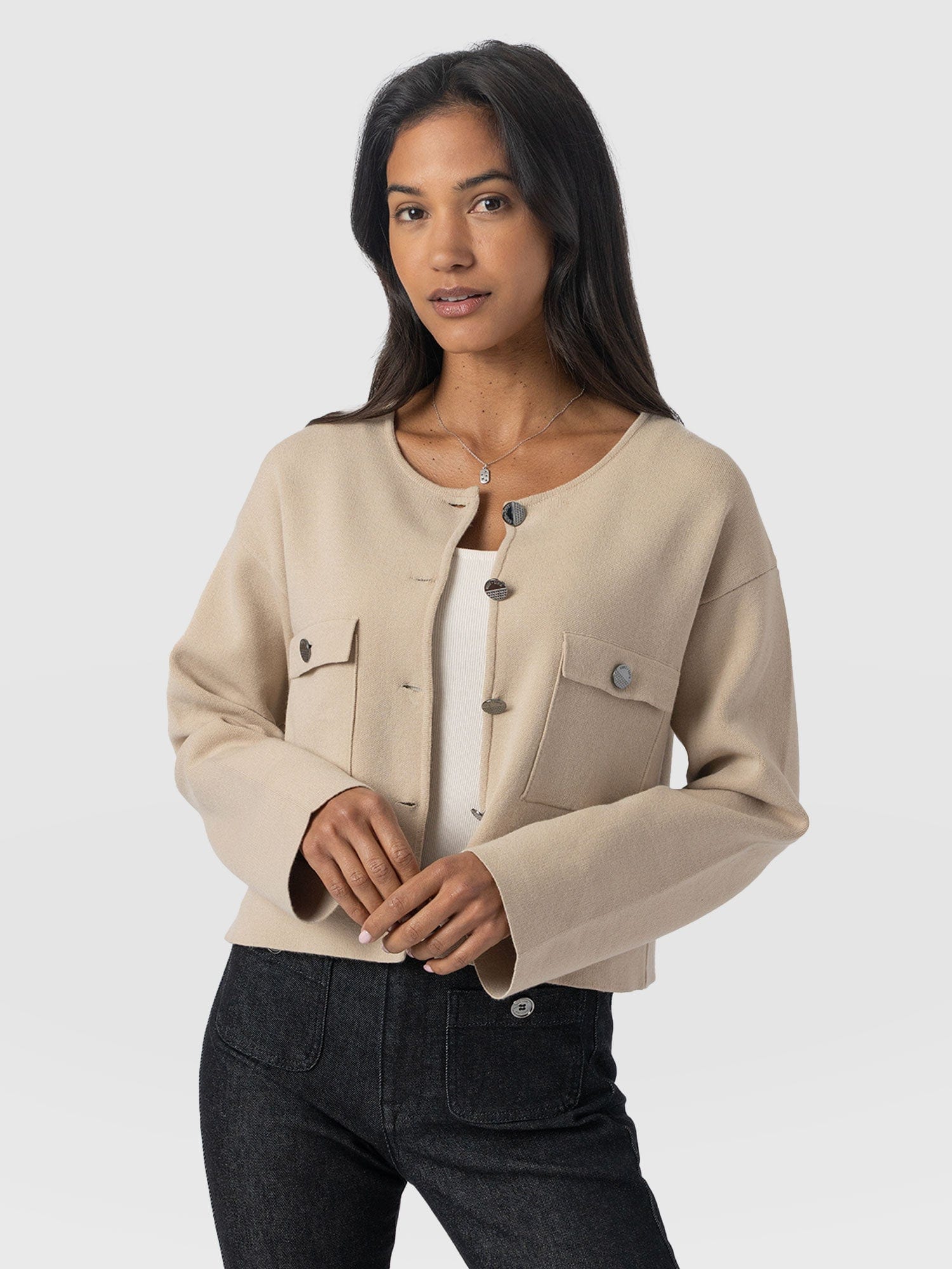 Maeva Knit Jacket - Cream