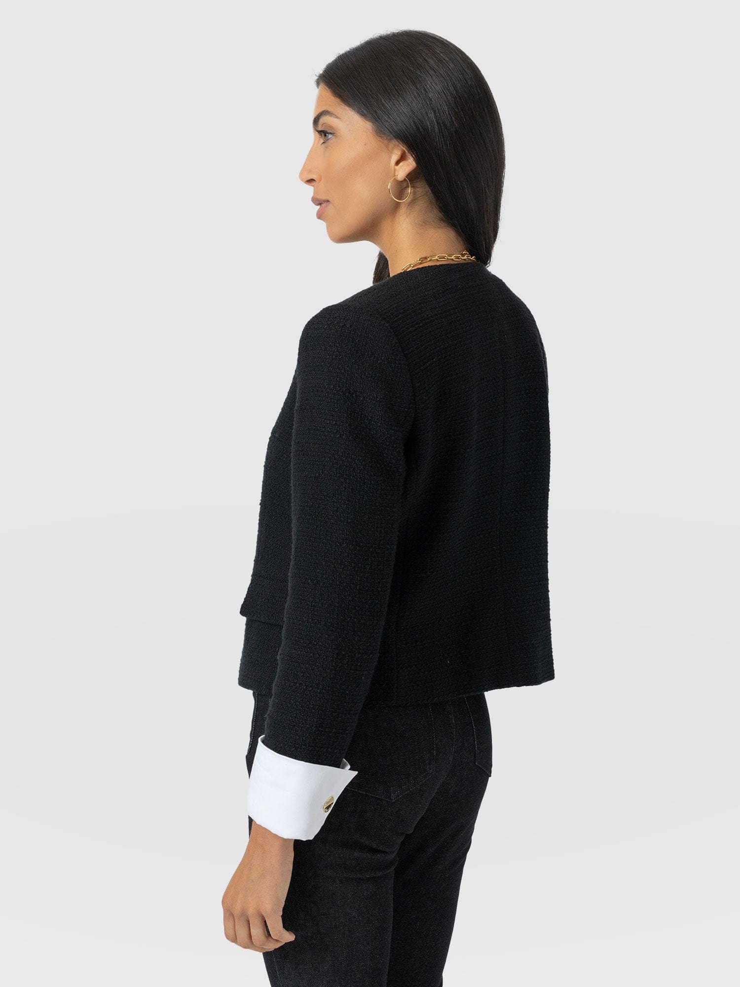 Margot V Neck Jacket - Black