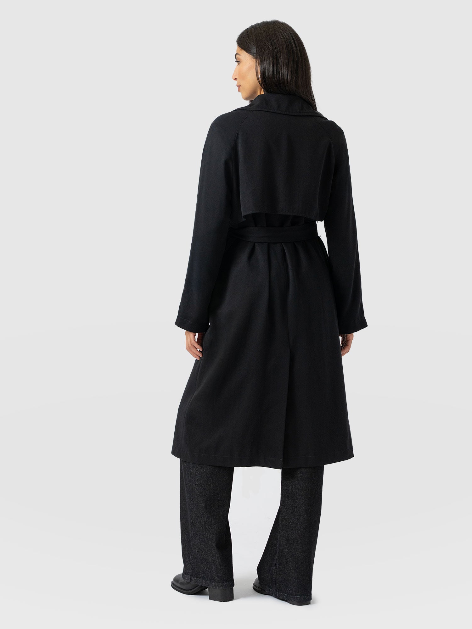 Marion Double Breasted Trench - Black