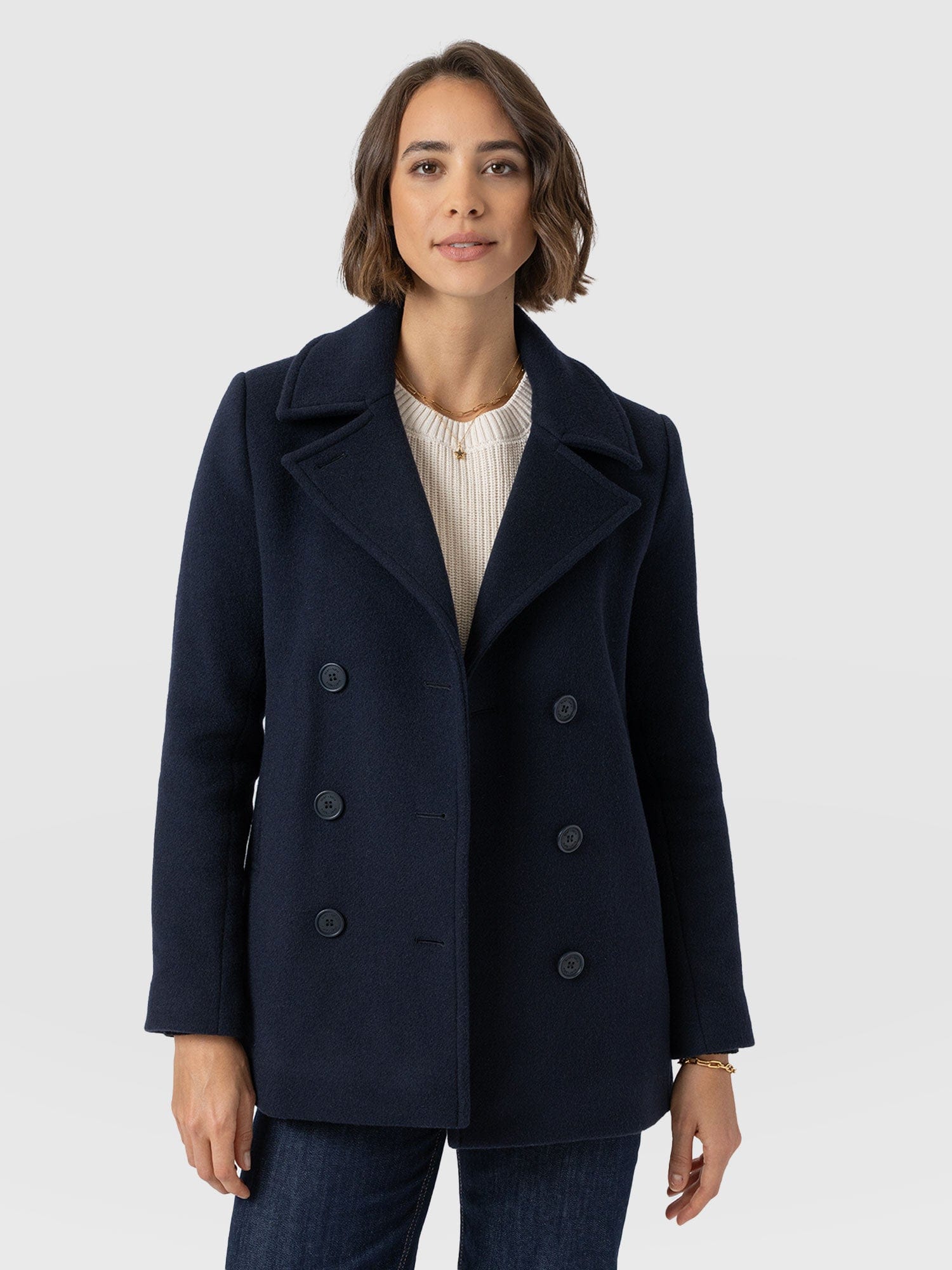 Quinn Pea Coat - Navy
