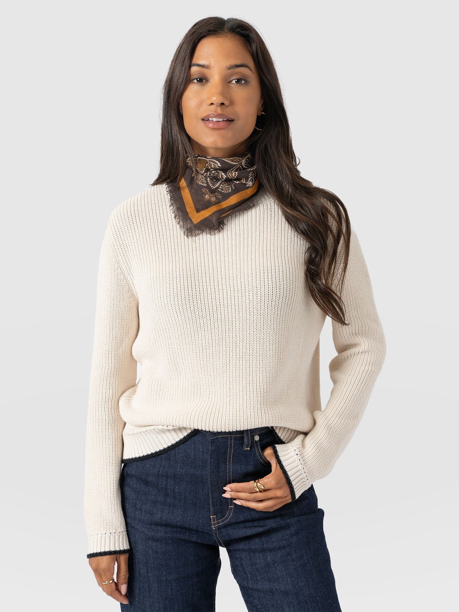 Wren Paisley Scarf - Brown