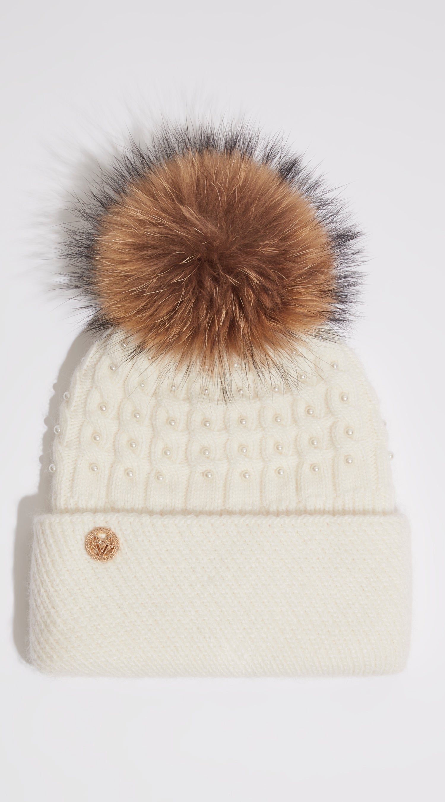 Cressida Pom Pom Hat - Ecru