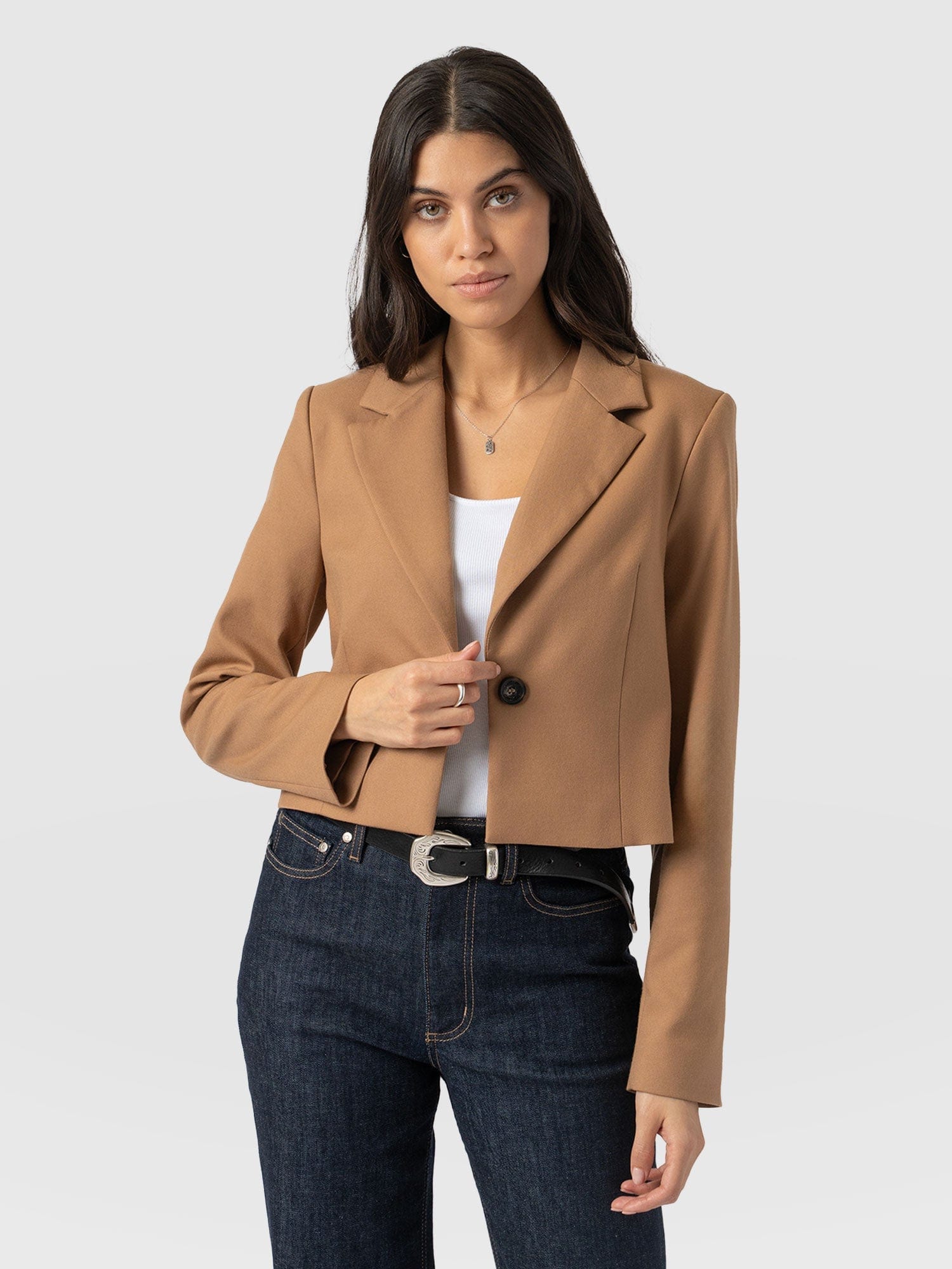 Astrid Crop Blazer - Camel