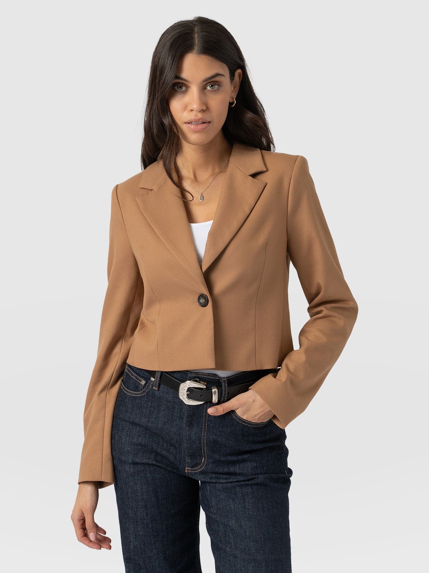 Astrid Crop Blazer - Camel