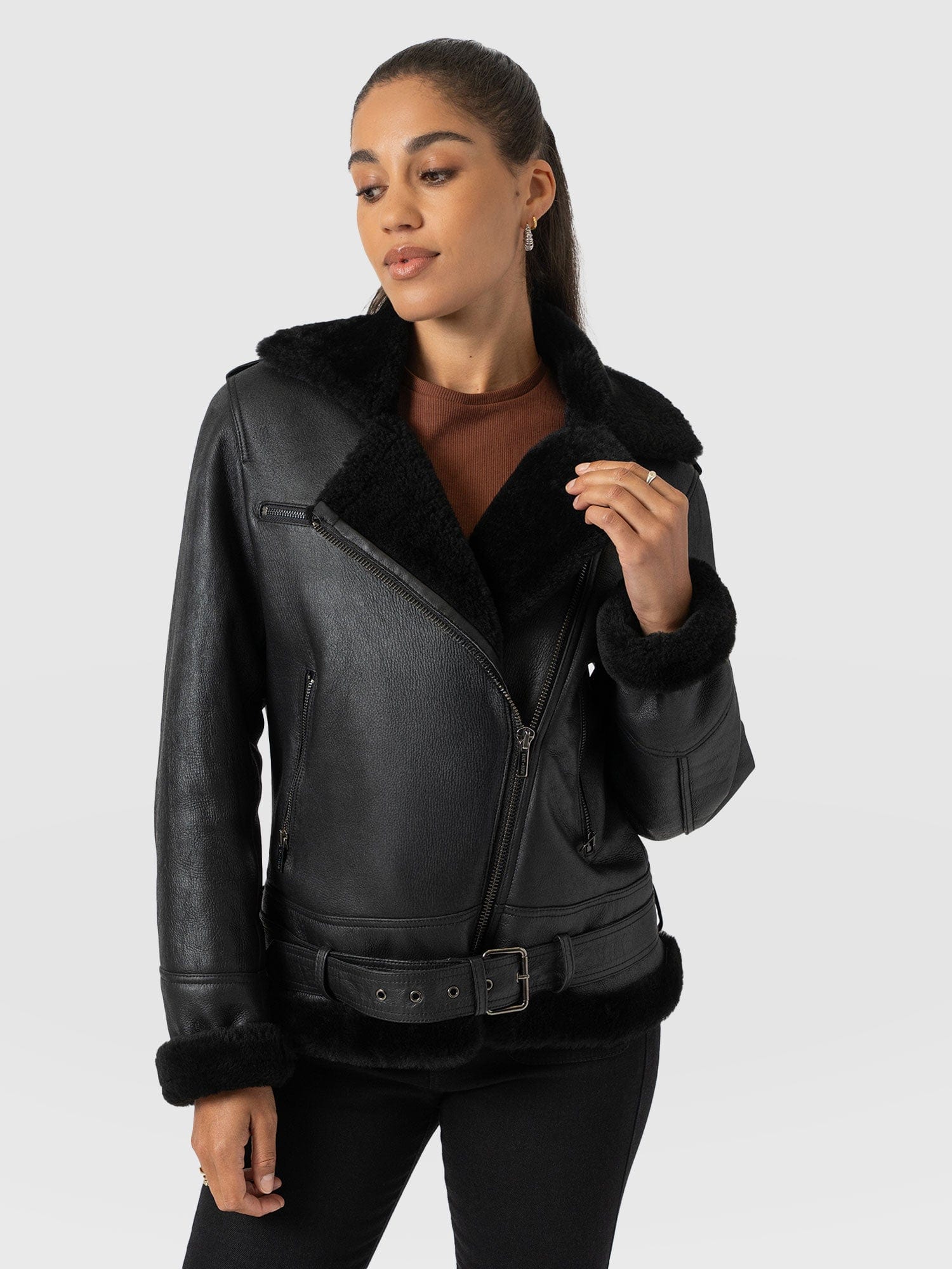 Spitfire Shearling Jacket - Black