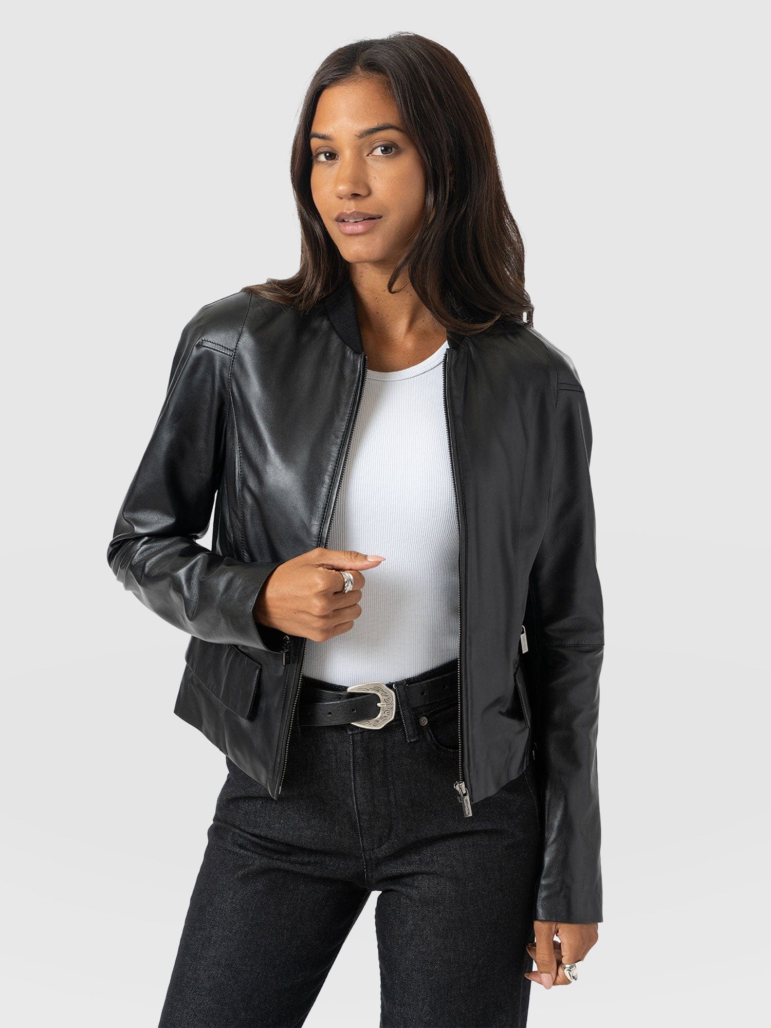 Blane Leather Jacket - Black