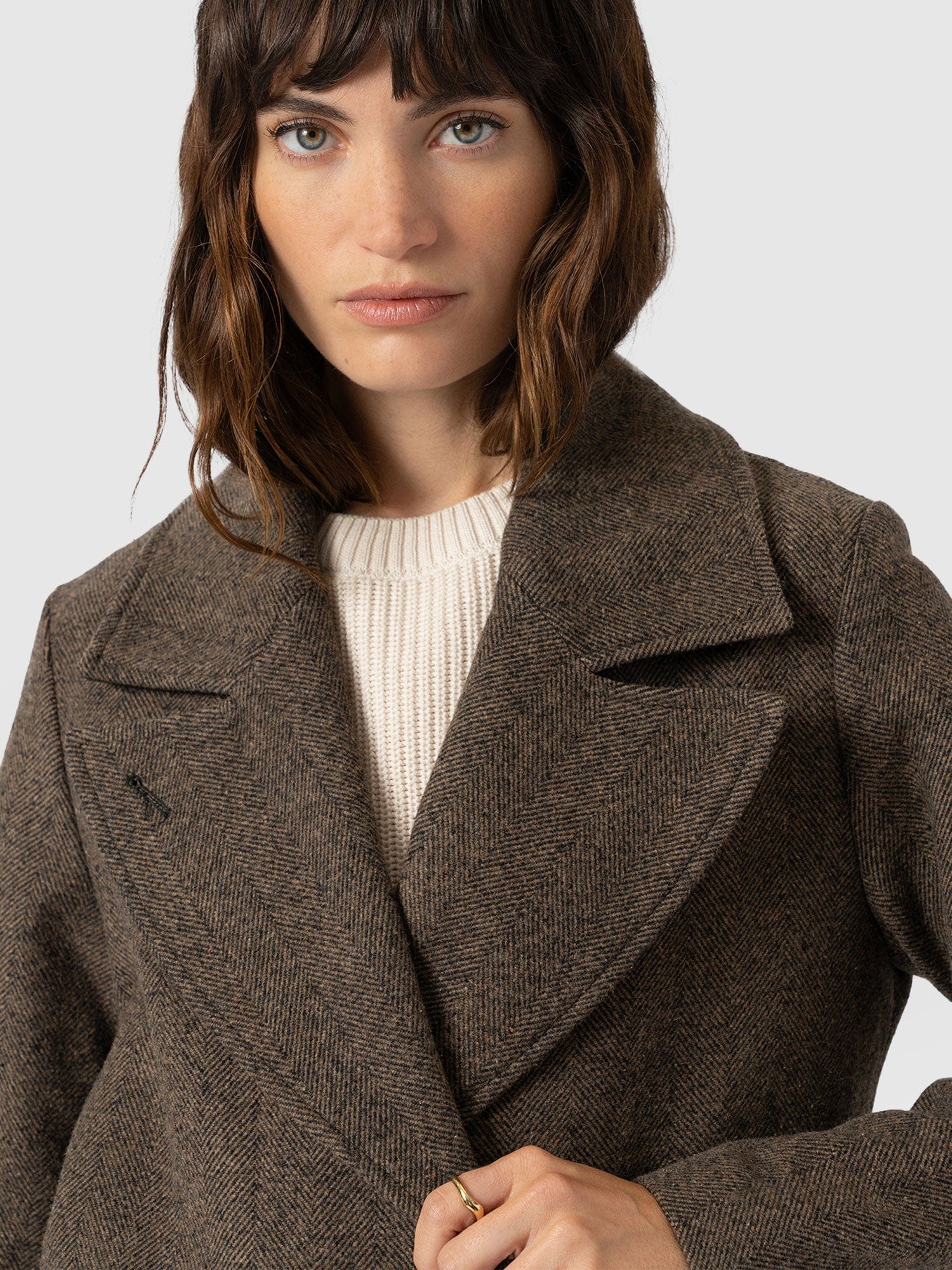 Hampton Coat - Brown Chevron