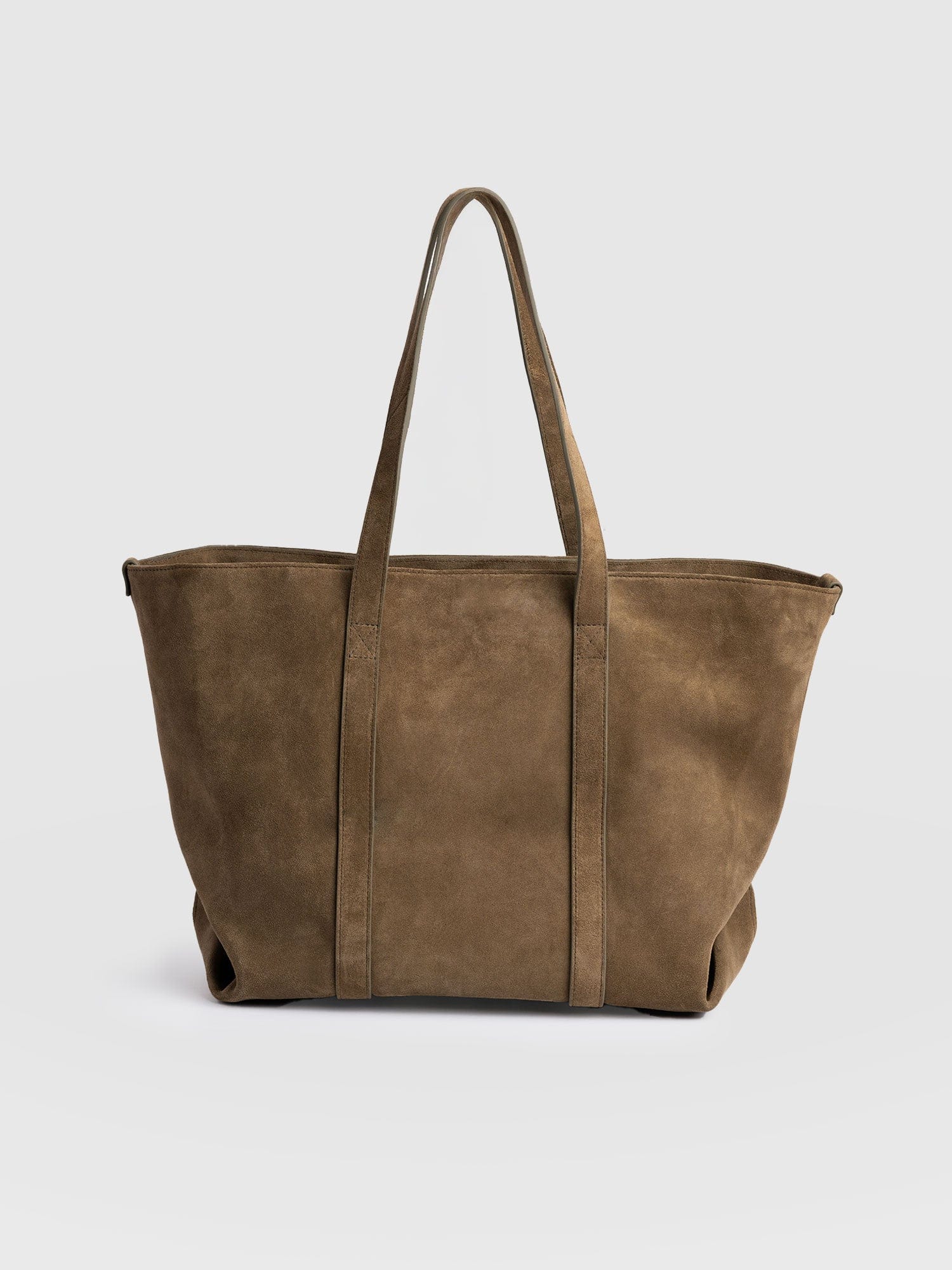 Kara Shopper Bag - Khaki Suede