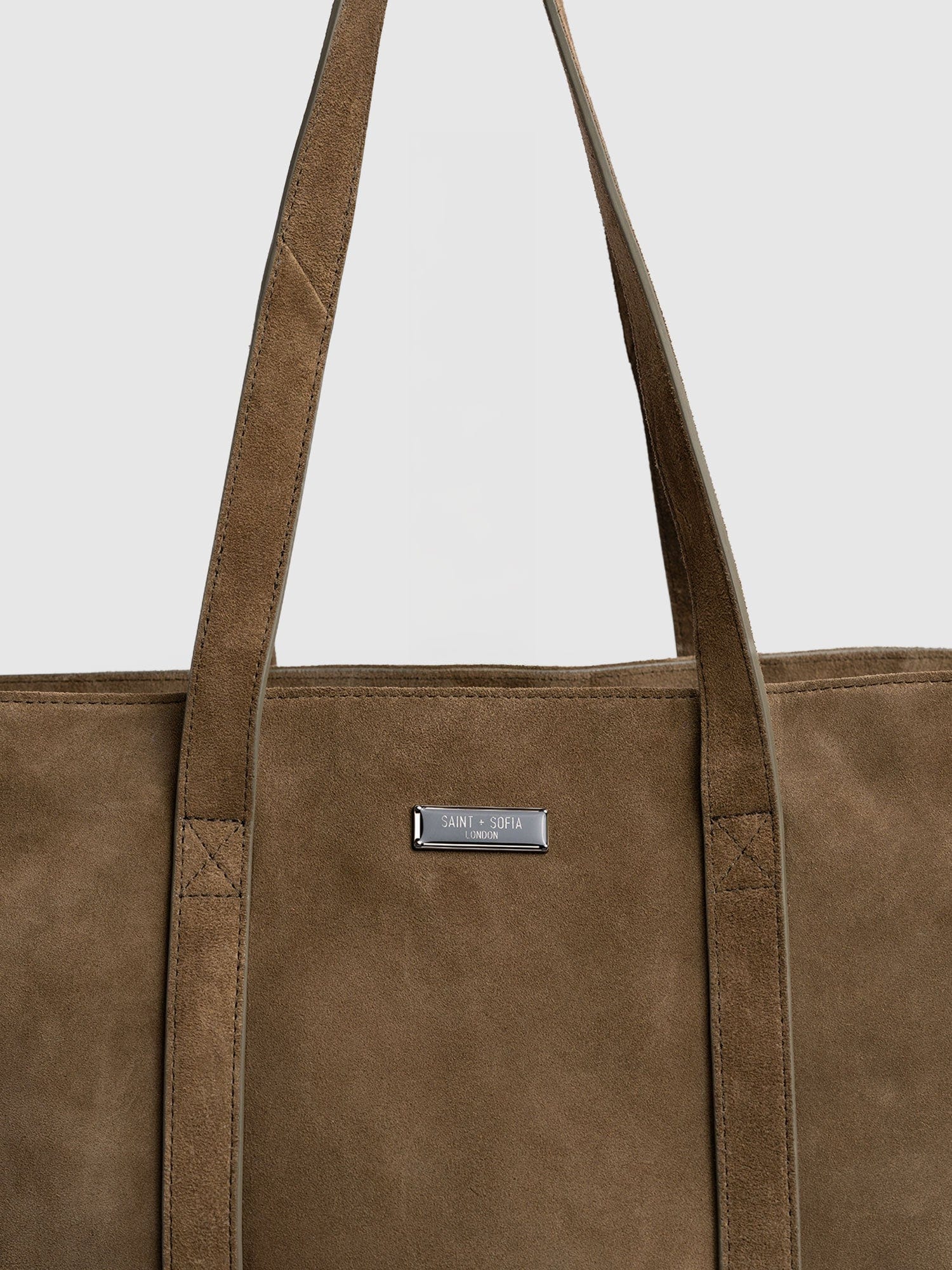 Kara Shopper Bag - Khaki Suede