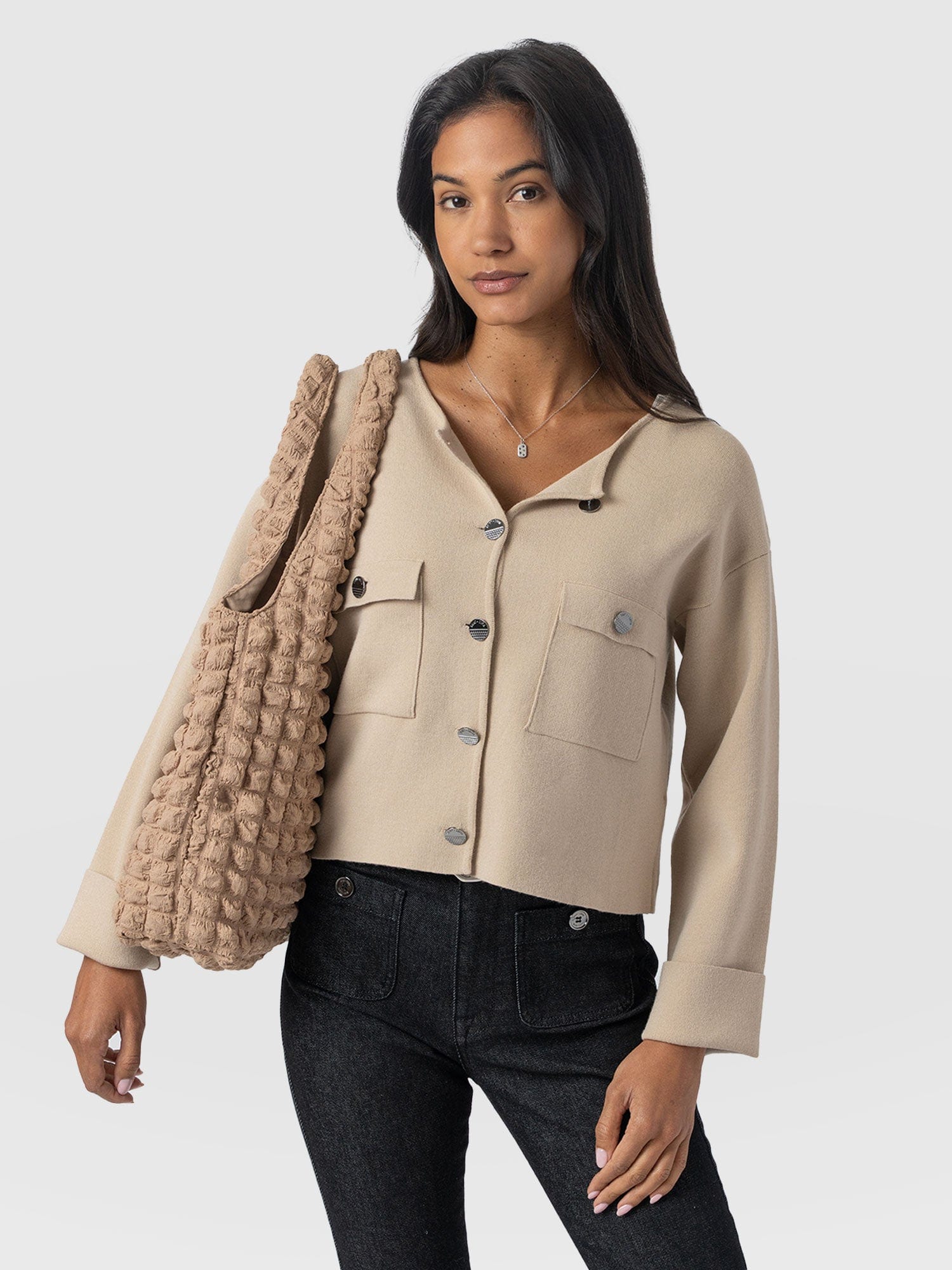 Maeva Knit Jacket - Cream