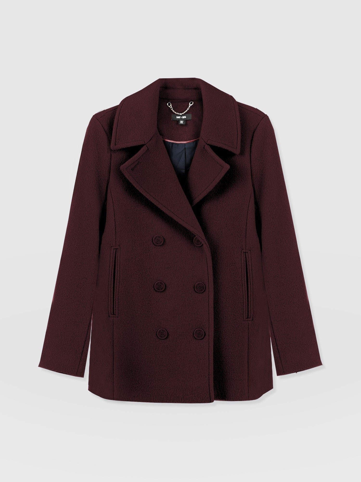 Quinn Pea Coat - Maroon