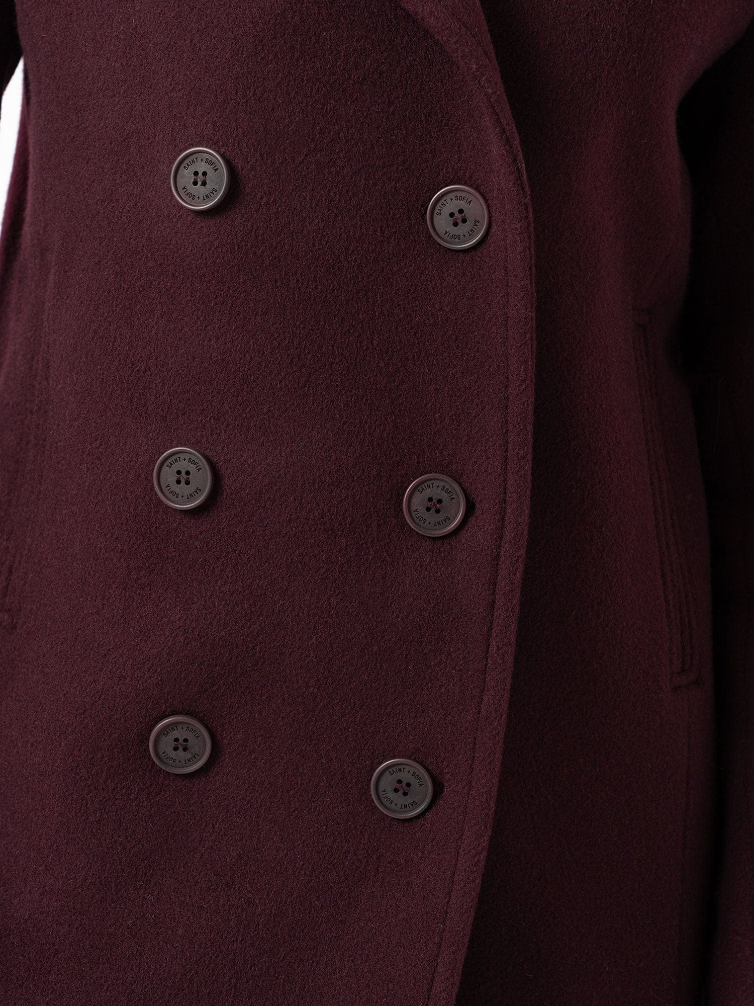 Quinn Pea Coat - Maroon
